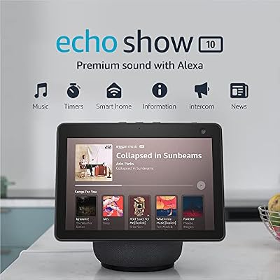 Like-New Amazon Echo Show 10, HD smart display with premium sound, motion and Alexa, Charcoal